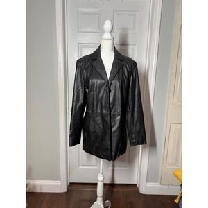 Worthington Genuine Lambskin black Leather Jacket – Size Large